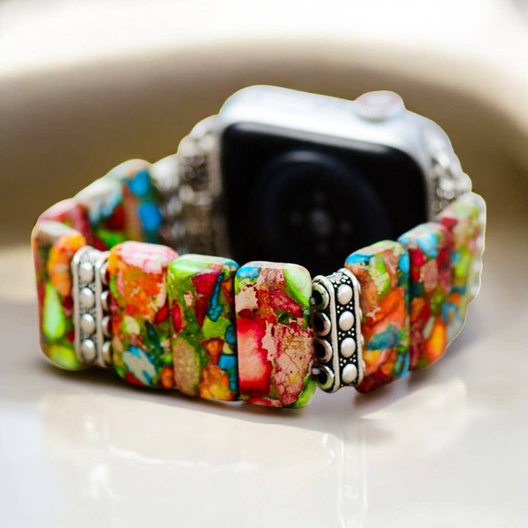 Cape Diablo - Wholesale Watch Band/Strap - Women's - Chic Flower Stretch Apple Watch Strap2