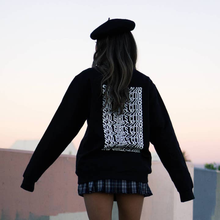 Sad Girls Sweatshirt | Black for wholesale by Sad Sad Club