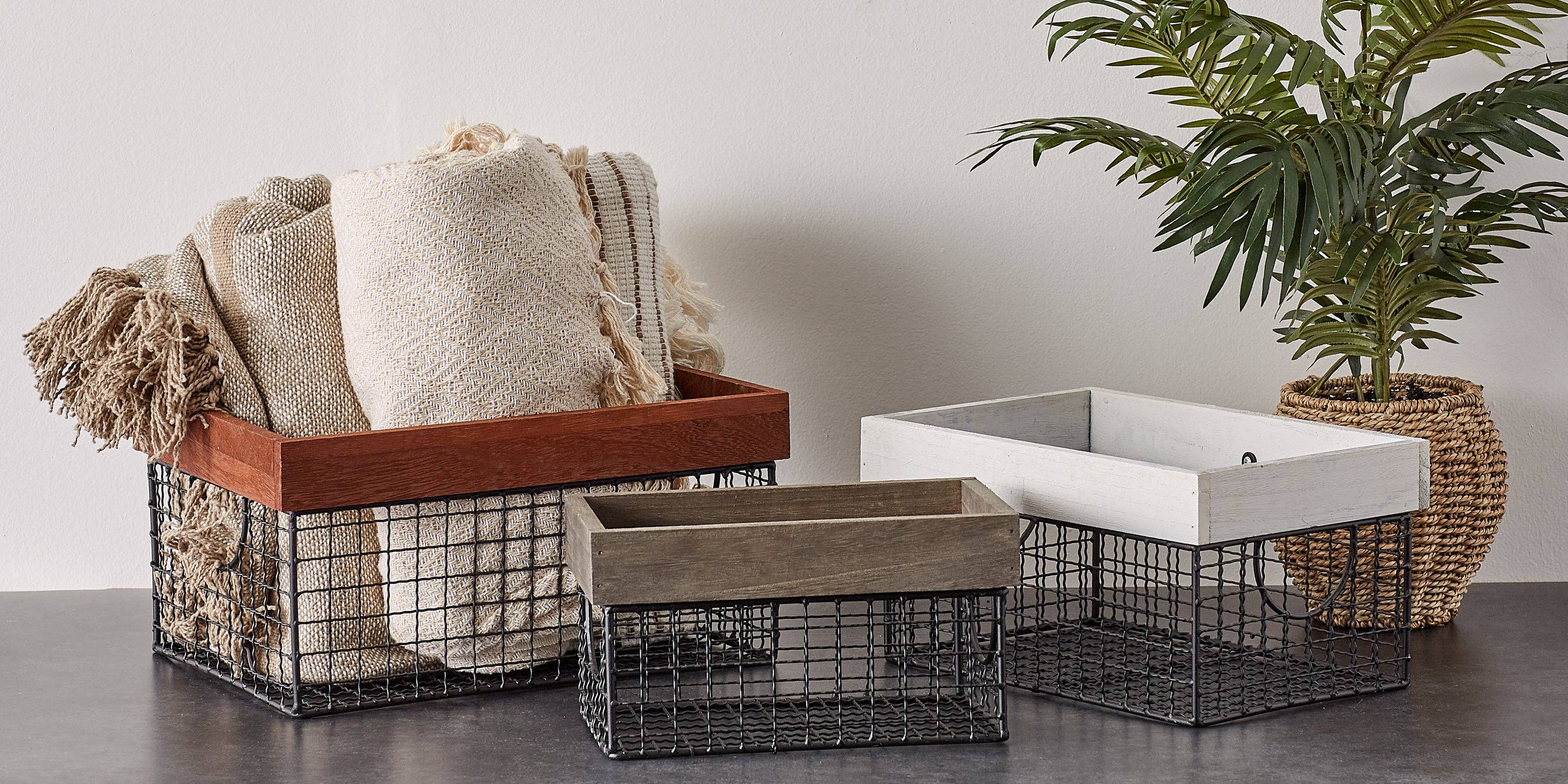 Welcome Home Unbeatable Deals - Vente Paniers - Ensemble de 3 paniers de ferme finition blanc antique4