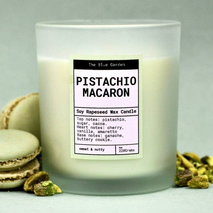 Pistachio Macaron | Scented Candle for wholesale by The Blue Garden