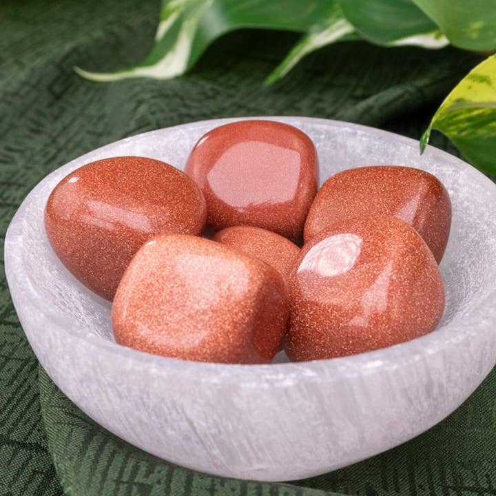 Red Goldstone Tumbled. 1lb. for wholesale by Down To Earth