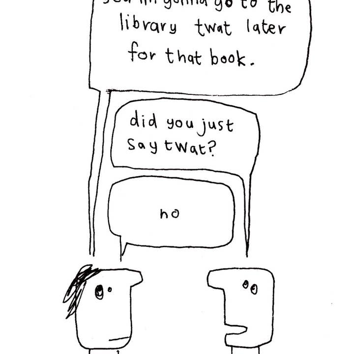 Hazel Bee - Wholesale Everyday Greeting Card - Library Twat Card