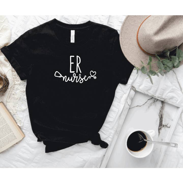 ER Nurse Shirt, Black Emergency Room Nurse Shirt, Nurse Tee for wholesale by Hunter Kouture