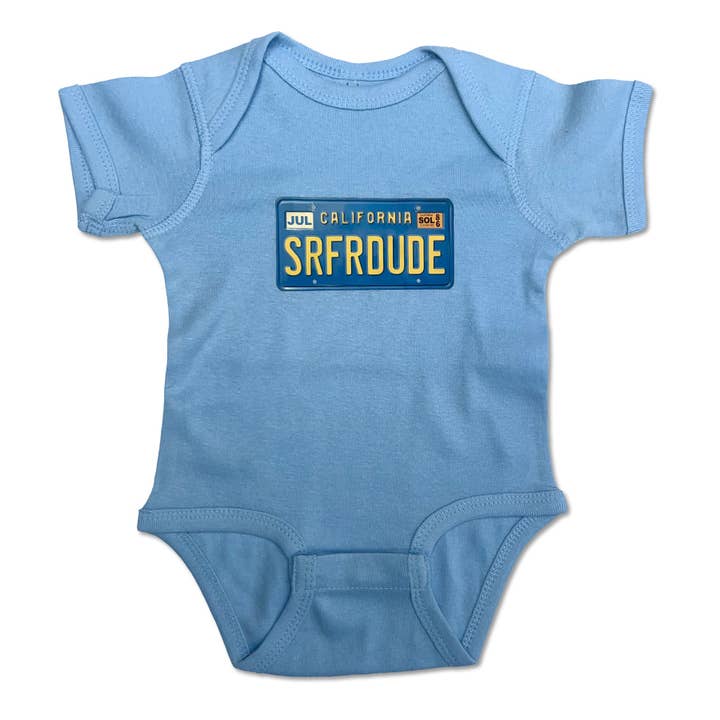 Sol Baby California SURFER DUDE License Plate Bodysuit for wholesale by Sol Baby