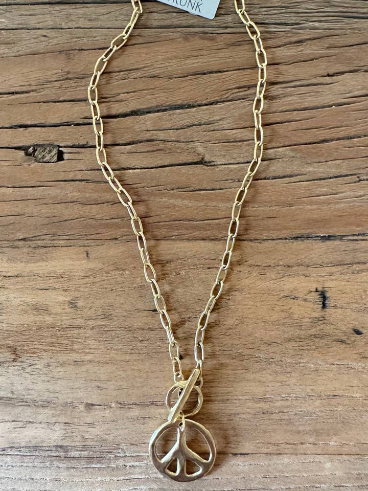 Peace Toggle Clasp Necklace for wholesale by Funky Trunk Vintage Designs