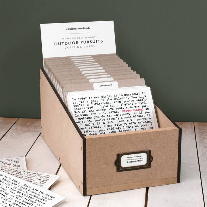 Cartões de Felicitações 'Palavras Sábias' de Atividades ao Ar Livre com Caixa de Madeira por atacado de Coulson Macleod (U.S. Duties Paid)