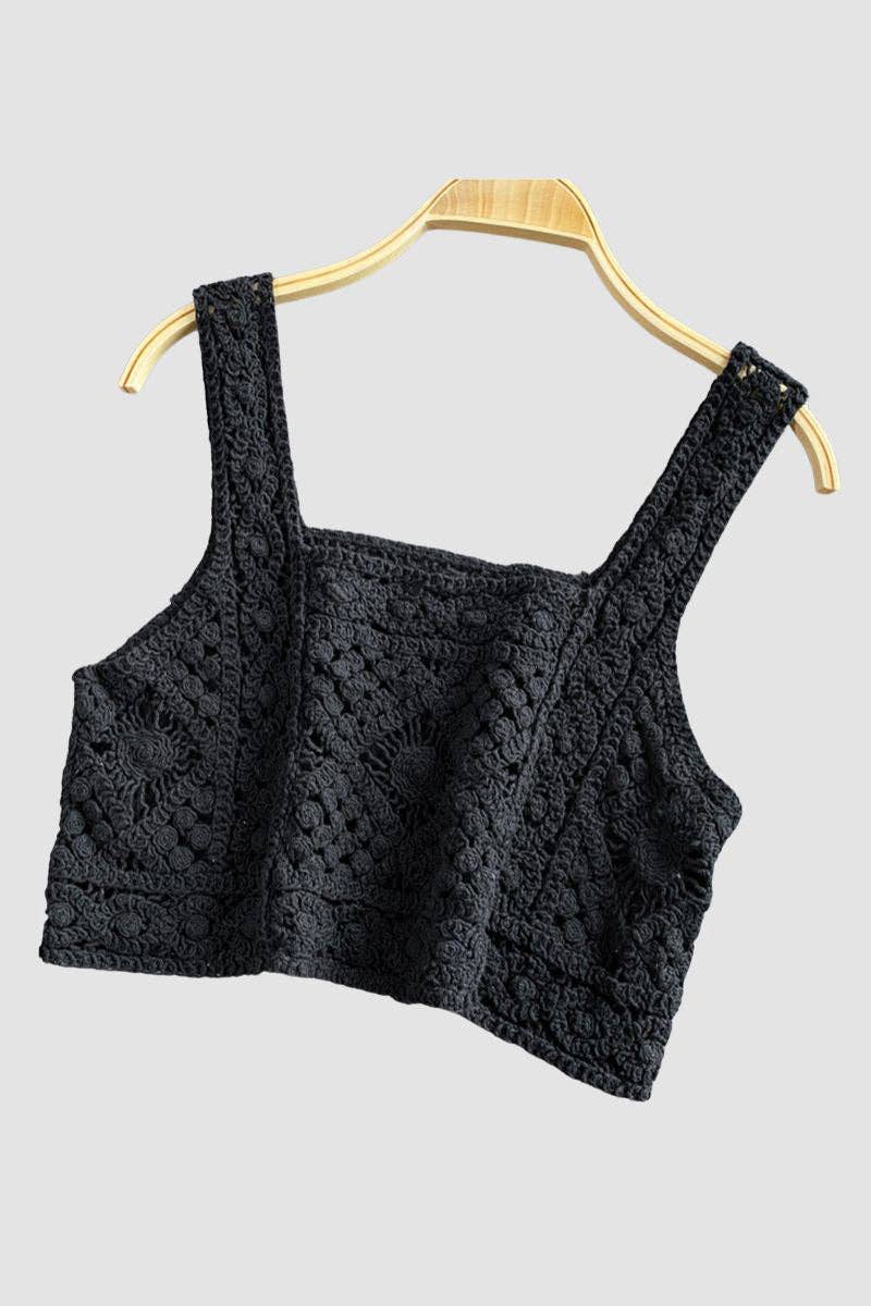 Mccolin – wholesale Tank top – Women′s – Crochet Patterned Crop Tank3
