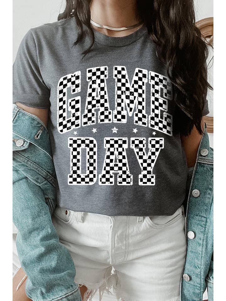 Pink Irene Wholesale - Wholesale T-Shirt (Graphic) - Women's - Checkered Game Day Graphic Tee6