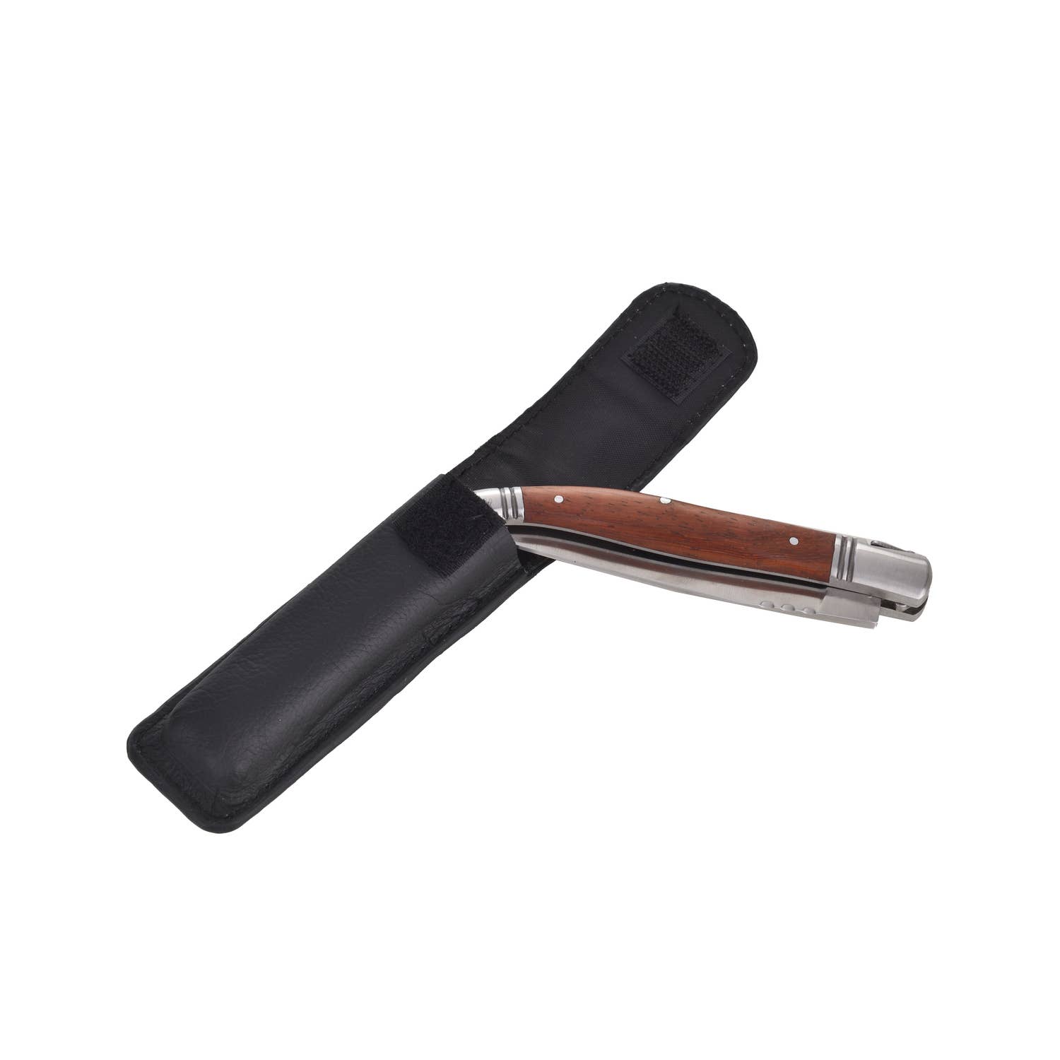 Laguiole - Wholesale Pocket Knife/Holder - Laguiole Heritage Black Leather Case and Folding Knife Set2