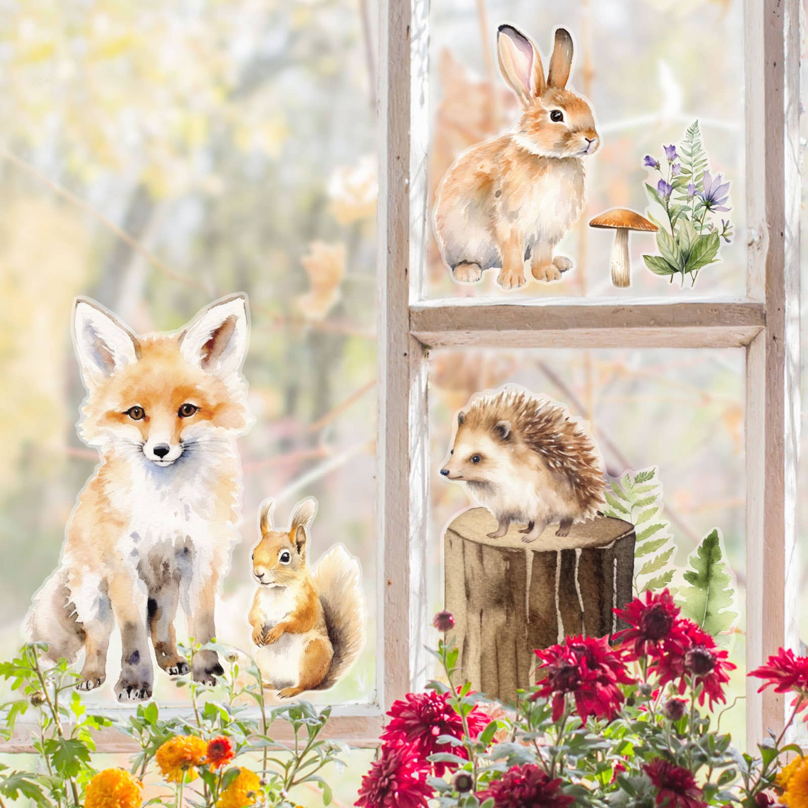 Stickerscape – Decalque de janela/parede por atacado – Adesivos de janela com animais da floresta1