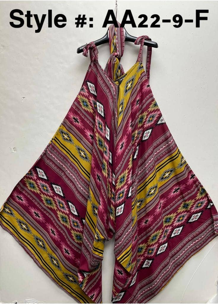 India Batik – Großhandel Jumpsuit – Damen – Strampler mit Harem-Motiv, Rot, AA229F2