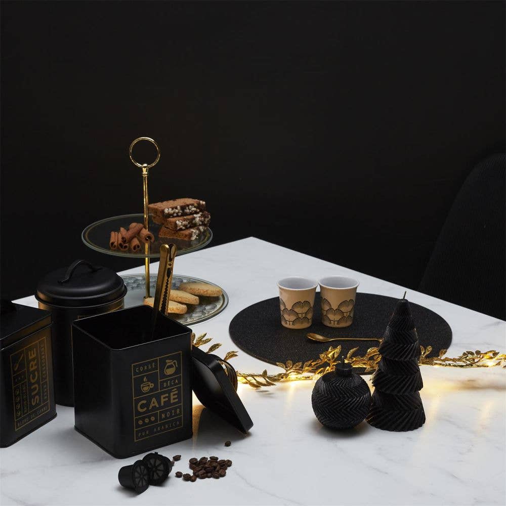 Housse De Rêve - Vente Boîtes de conservation - Boîte à thé en métal noir mat1