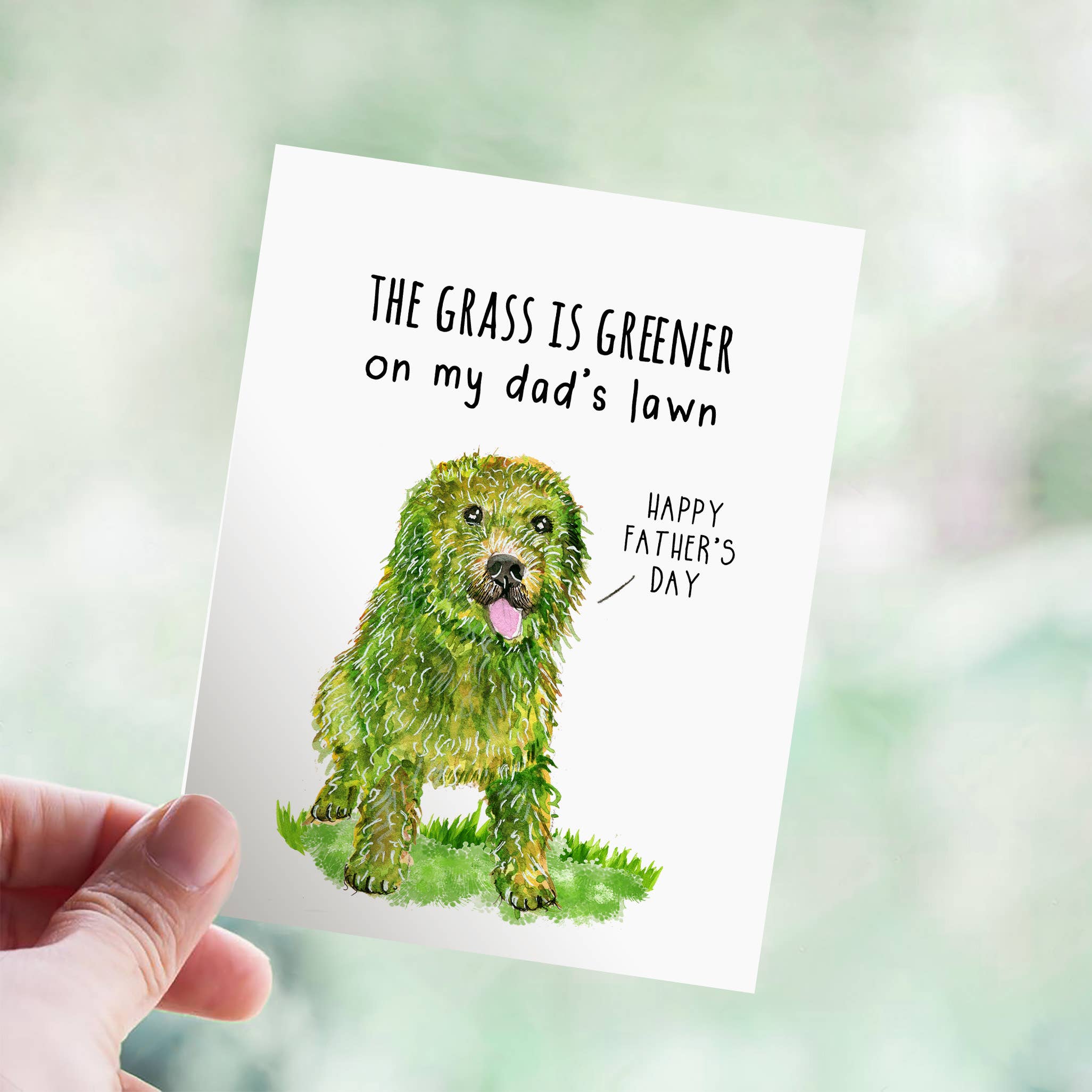 Liyana Studio - Wholesale Father's Day Card - Greener Lawn Dog Dad - Funny Father's Day Card2