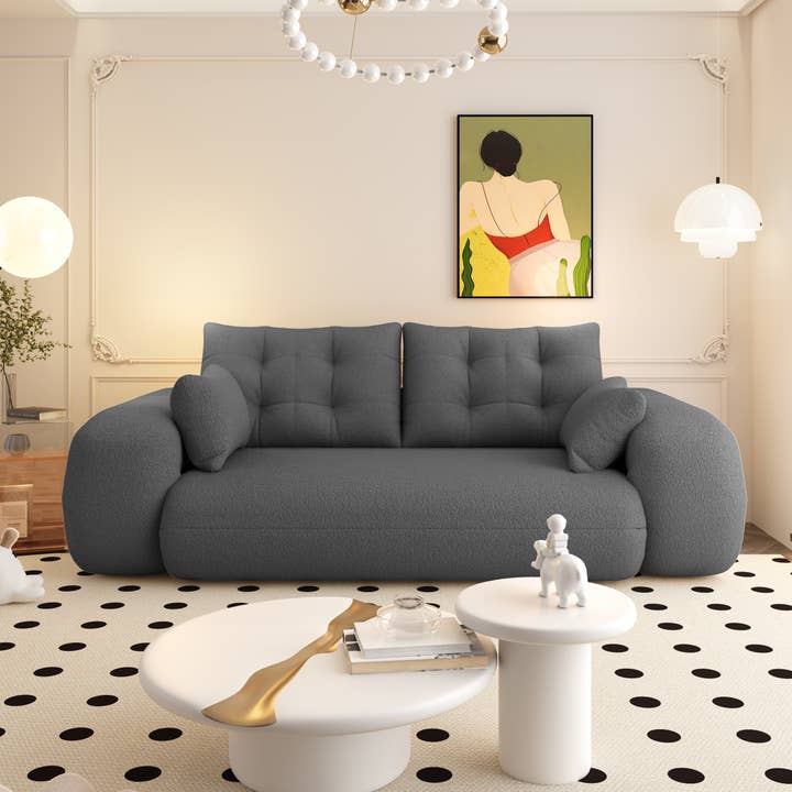 39F Inc. - Wholesale Sofa - 3-in-1 Foldable Teddy Sofa Bed w/Pillows 4 Colors15