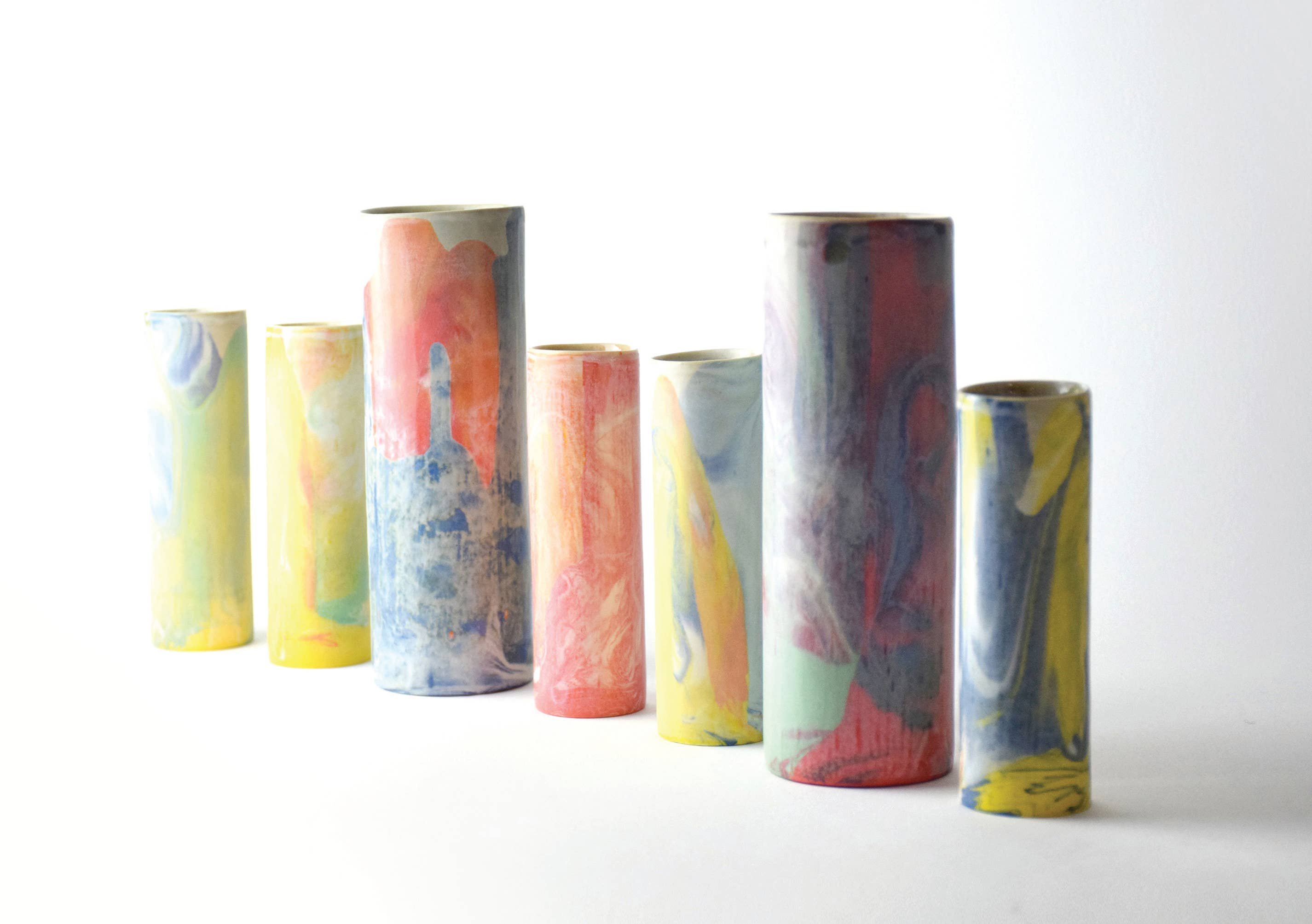 SGW LAB - Wholesale Vase - Marbled Cylinder Vase Colour Assorted