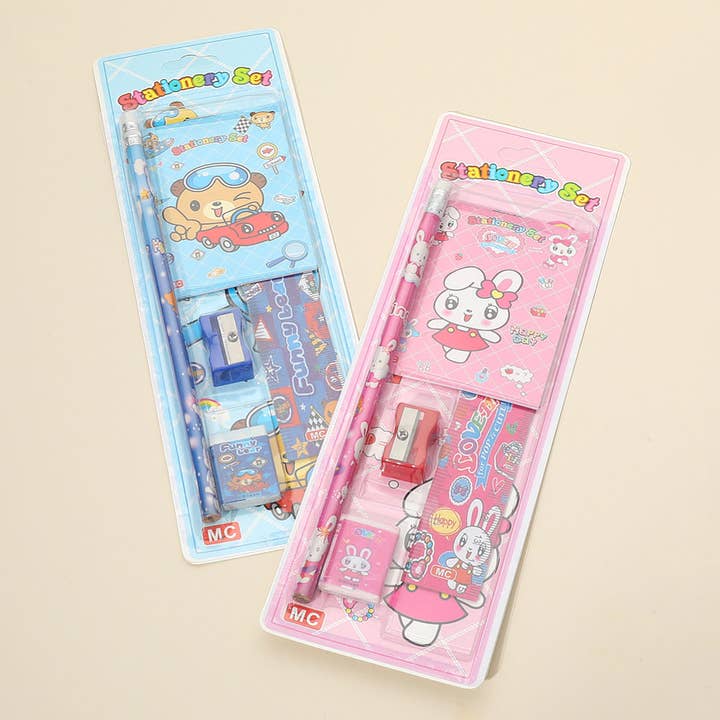 Sensibling Corp. - Wholesale Stationery/Notecard Set - 12 SET OF 5 - Kids Cute Cartoon Character Stationery Set2