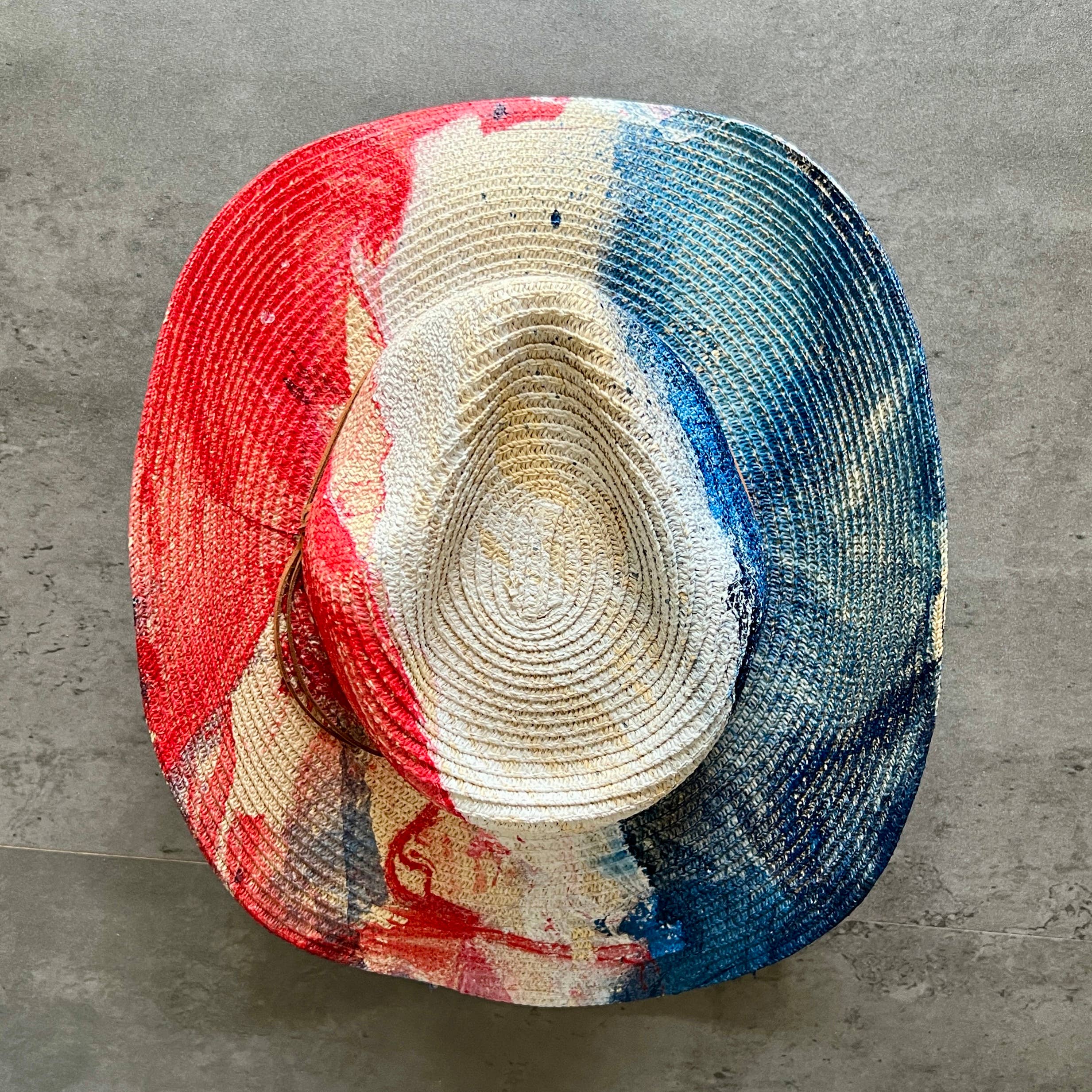 Nymf by Collette - Wholesale Hat Accessory - Women's - Red White & Blue Straw Cowboy Hat1