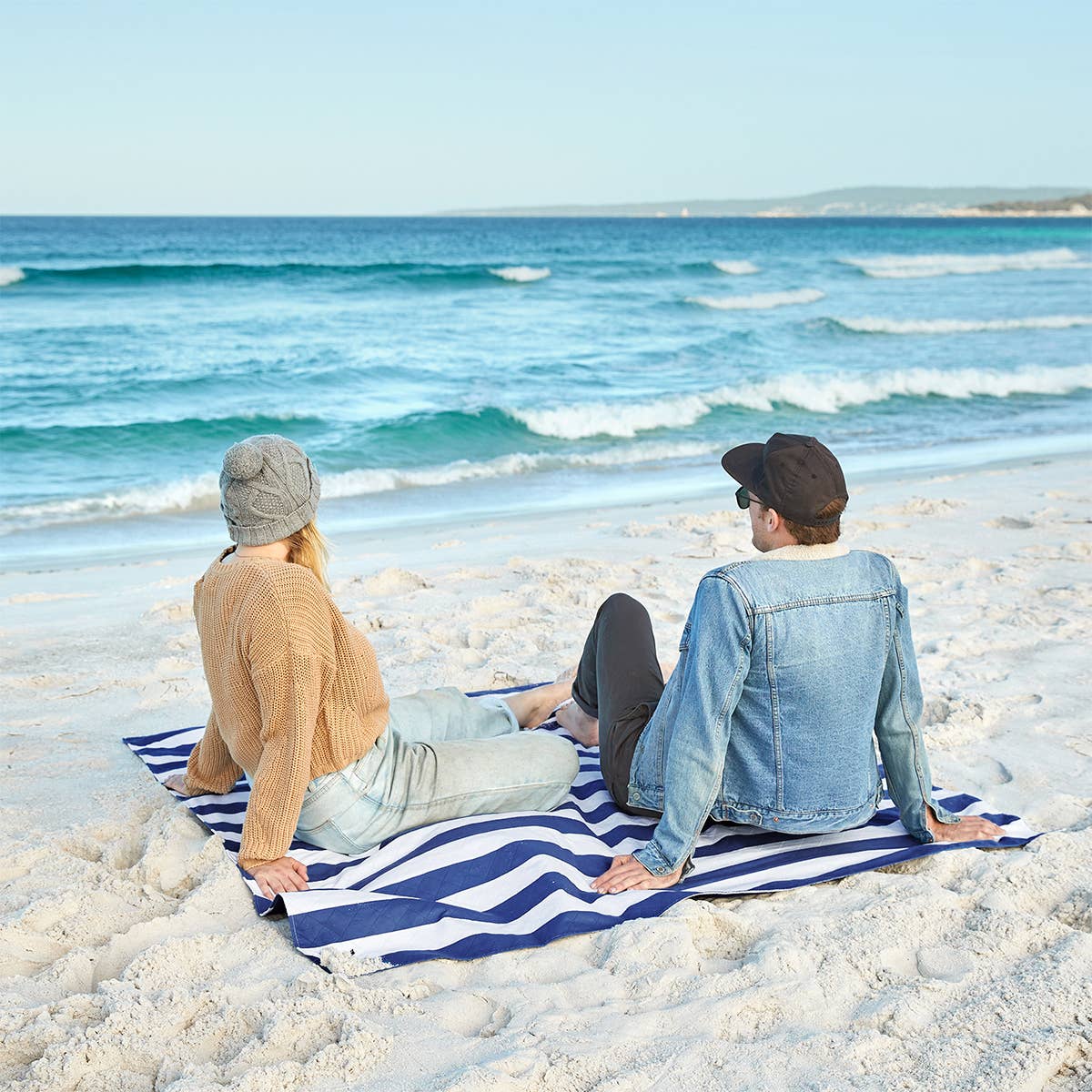 Until Pty Ltd - Wholesale Picnic blanket - Dock & Bay Beach Blanket Large 100% Recycled Whitsunday Blue5