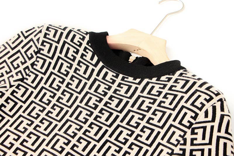 Flerfärgad DR020 Stickad klänning med hög midja Slim-fit Stickad Stickad Stickad Klänning för wholesale på Faire7