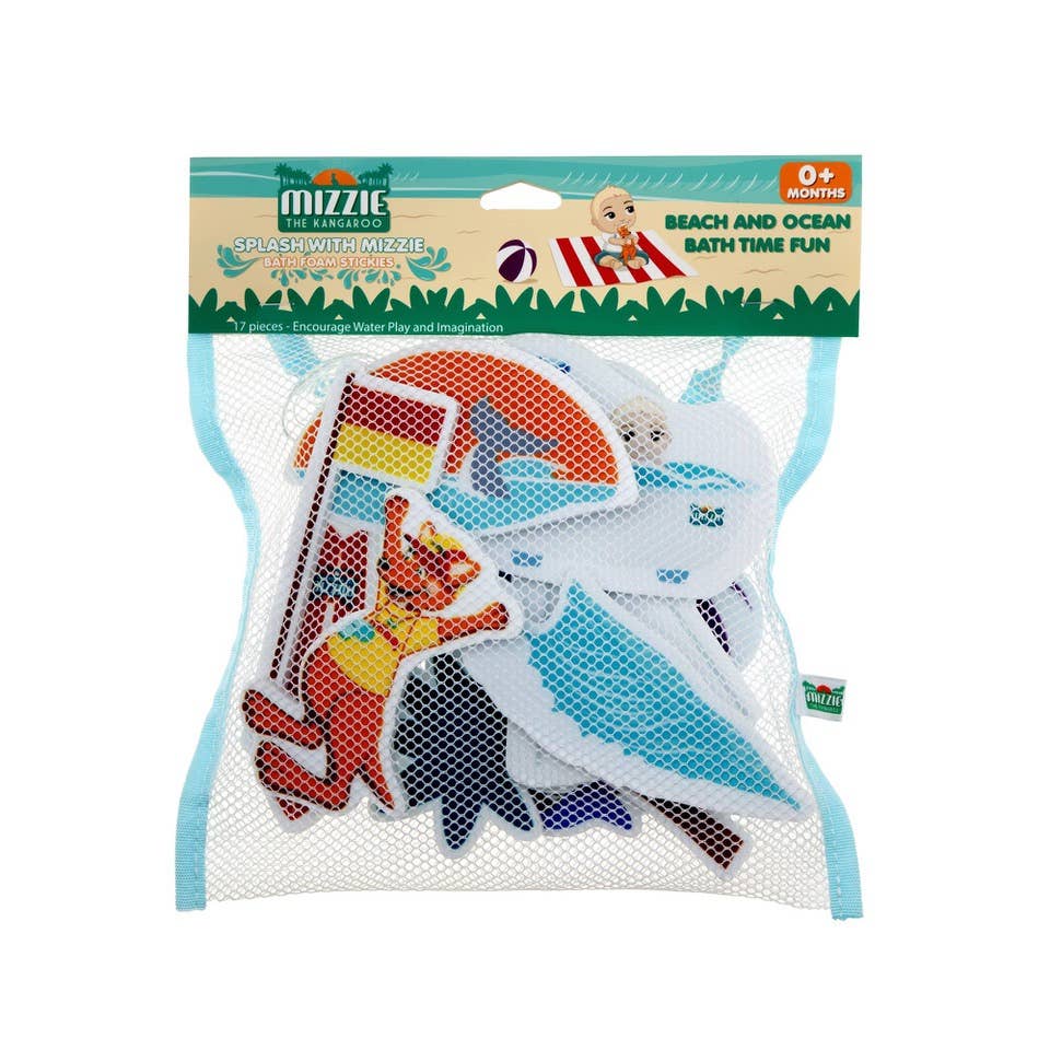 Mizzie The Kangaroo (AUS) - Wholesale Bath Toy - Baby - Splash With Mizzie Bath Foam Stickies - CASE OF 60
