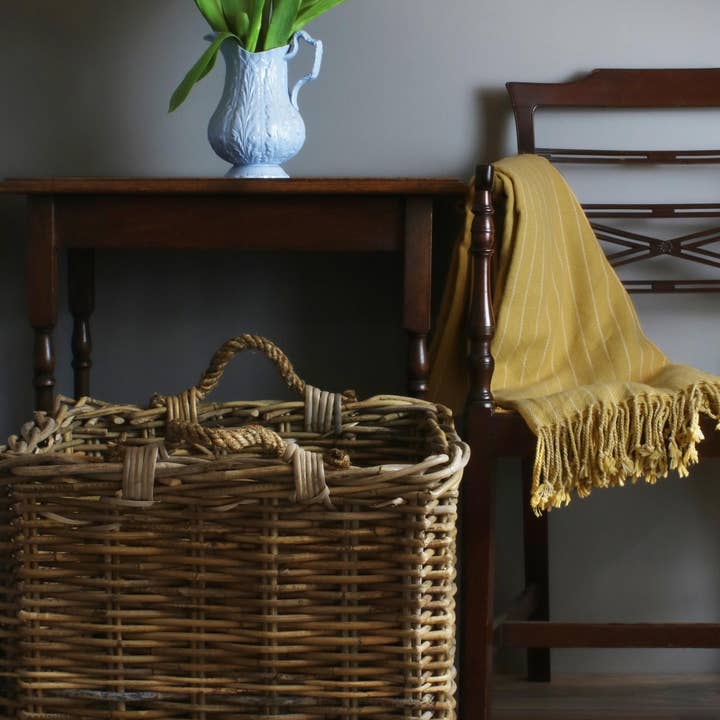 Red Hamper – wholesale Basket – Square Grey Rattan Log Basket1