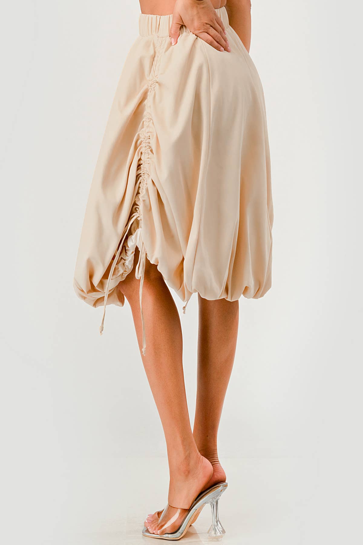 Namatt Design - Venta al por mayor Falda - Mujer - Falda midi burbuja ajustable con cordón lateral regular7