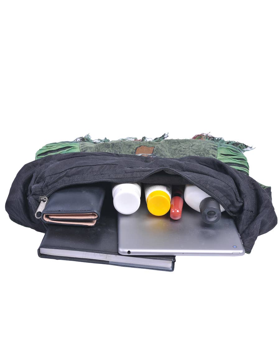 The Collection Royal / Royal Handicrafts - Vendita all'ingrosso Borsa a tracolla - Donna - Borsa Hobo a tracolla Hippie Boho ricamata a forma di fungo in cotone16