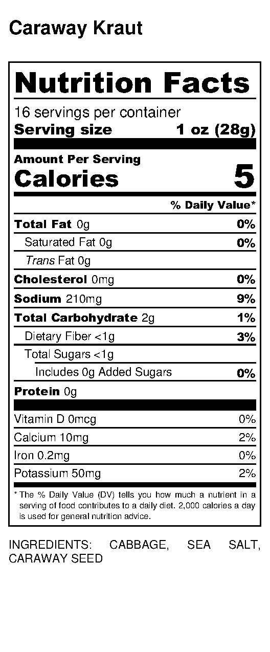 Lost Art Cultured Foods - Wholesale Pickled Vegetables - Cabbage & Caraway (Organic/Kosher)2