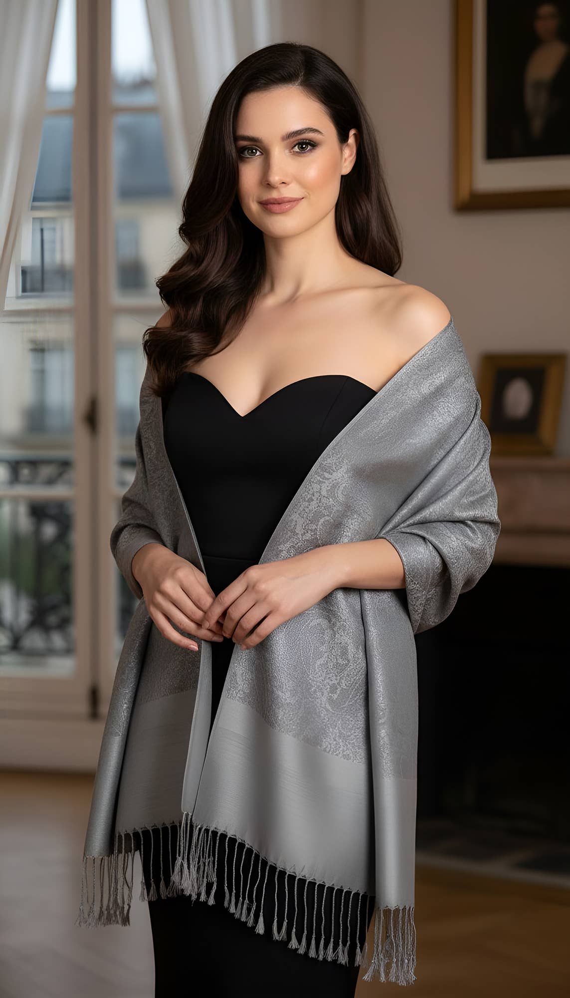 SERENITA – Großhandel Schal – Damen – Jacquard Paisley Pashmina Schal Wendbarer Stola-Wickel22