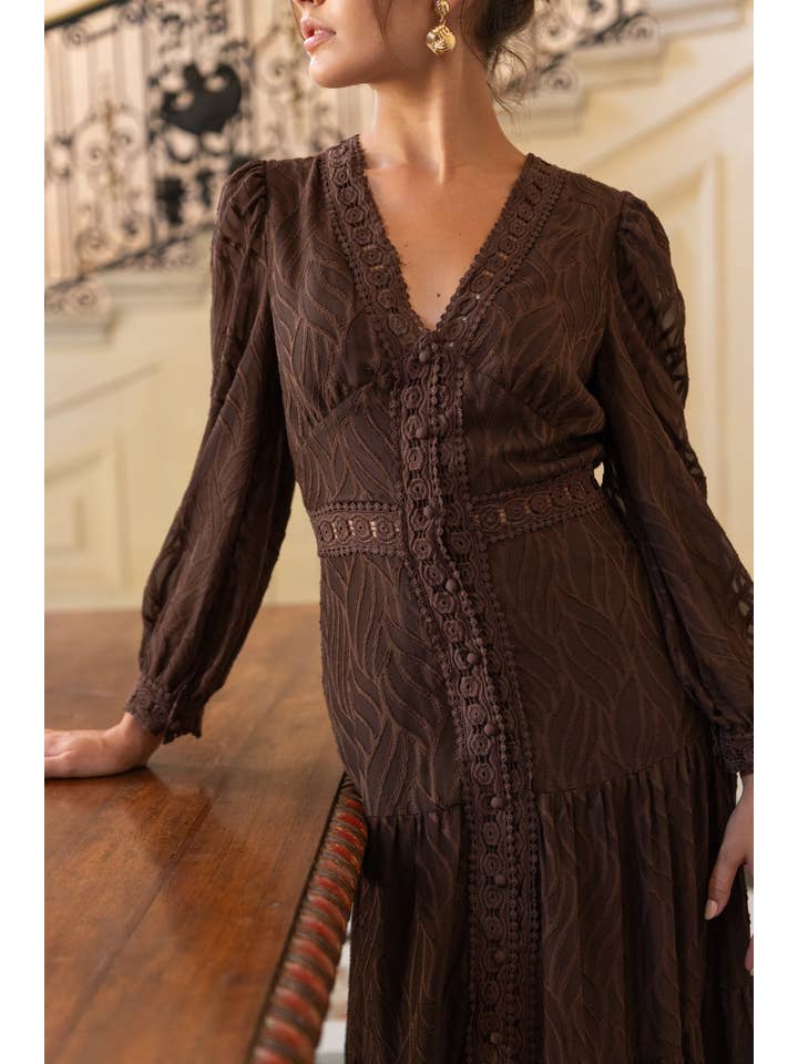 CHOKLATE PARIS - Vendita all'ingrosso Abito da sera - Donna - Abito lungo Avril in pizzo FALL DRESS - 80957-36