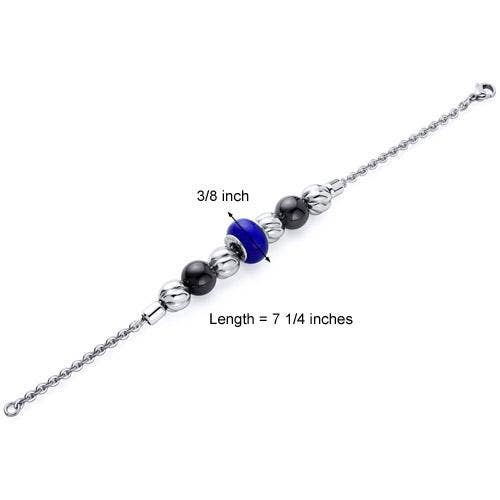Peliani - Wholesale Beaded Bracelet - Stainless Steel Bracelet Polished Beads, 7.25 inches1