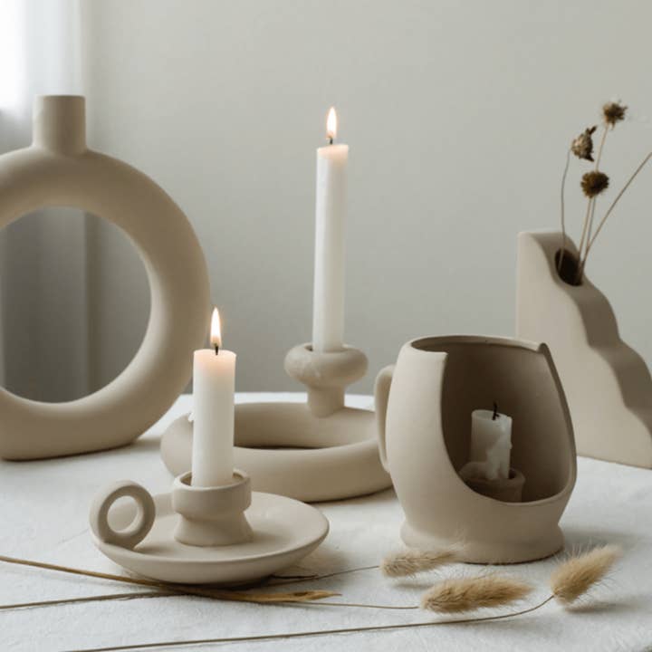 Nordic Minimalist Ceramic Candle Holder for wholesale by IVORE.GROUP (We cover All Import duty)