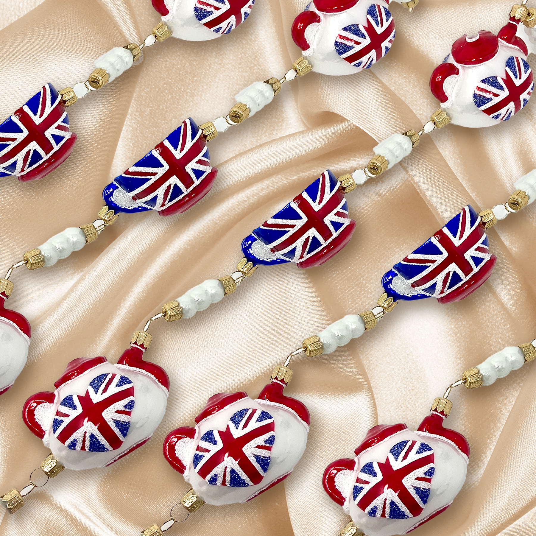 Kenzies of London - Wholesale Bunting/Garland - Polish Glass Christmas Garland - The Queen's Tea Service3