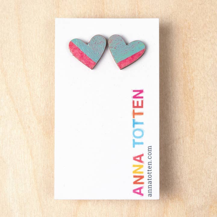 Heart Stud Earrings for wholesale by Anna Totten