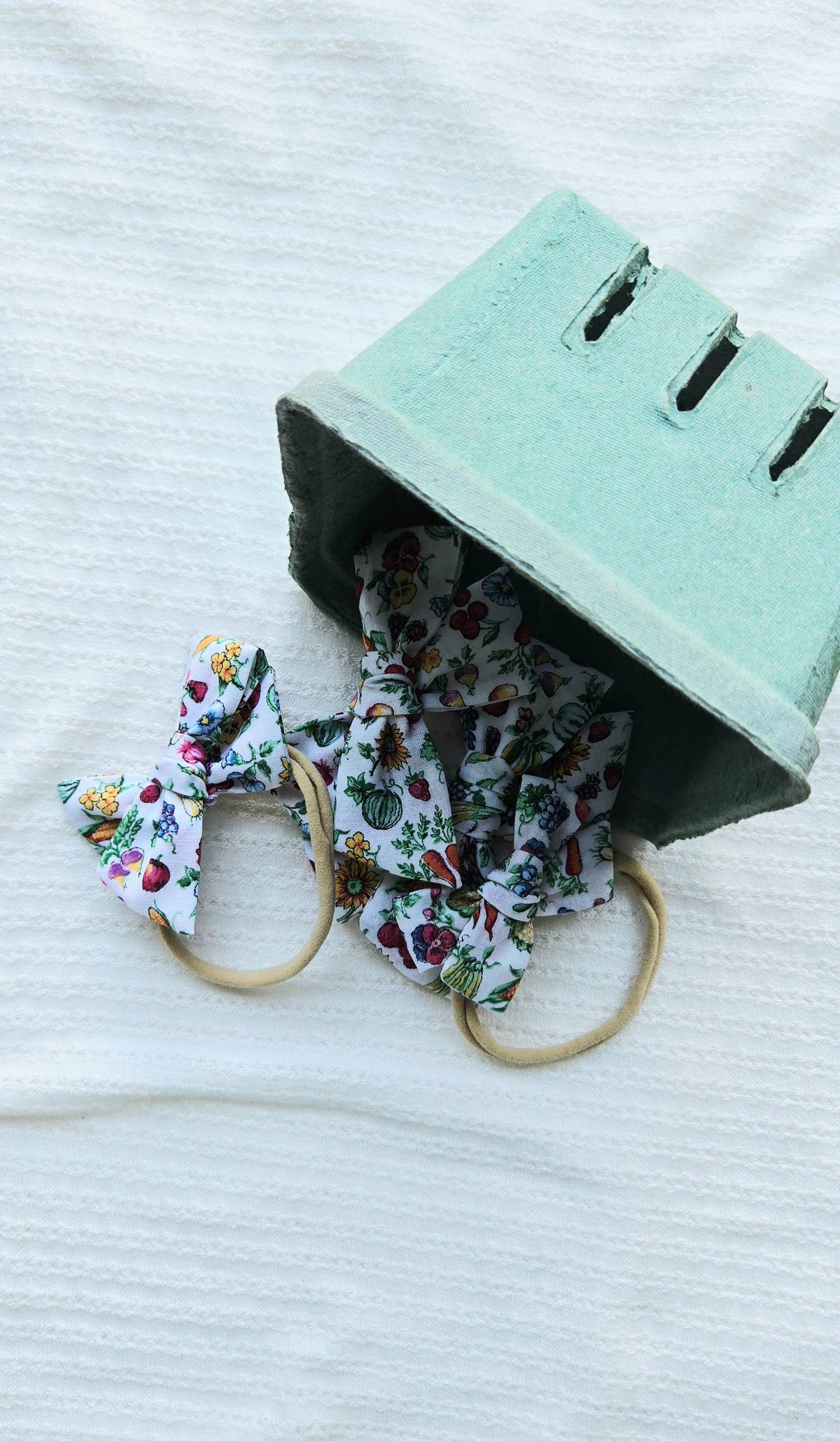 Revival Bow Co. - Wholesale Hair Bow - Kids - Small Pinwheel Bow on Headband / Farmer's Market / Summer