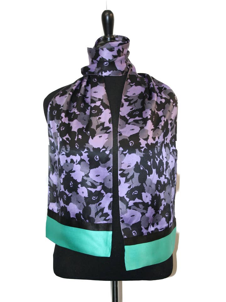 Sciarpa da Giardino di Papaveri - Viola per la vendita all'ingrosso da parte di Kavita