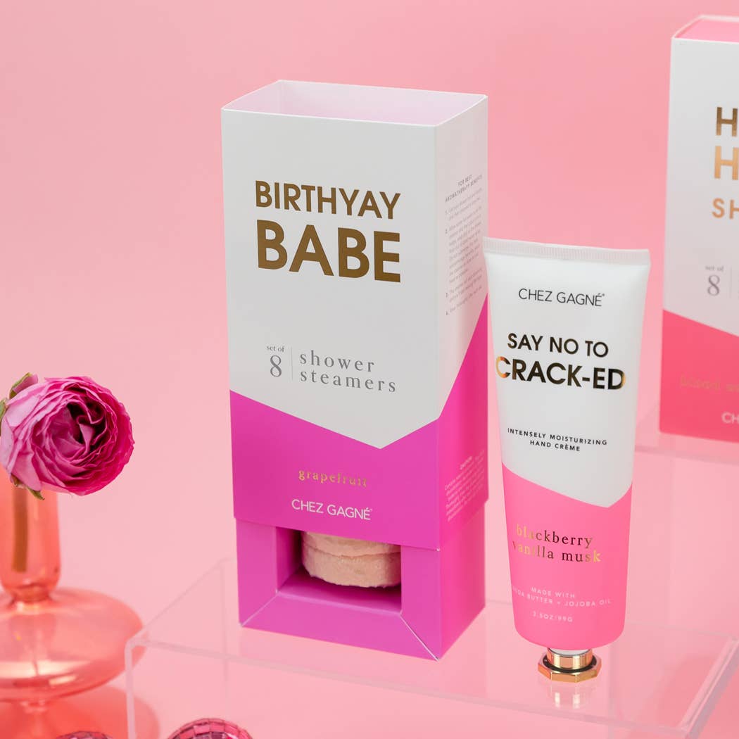 Chez Gagné - Vente Bombe de douche/galet bien-être pour la douche - Birthyay Babe - Diffuseurs aromatiques pour la douche parfum pamplemousse - Lot de 87