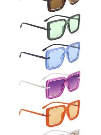 PLAIN COLOR SQUARE SUNGLASSES 1DZ for wholesale by Festival Connection