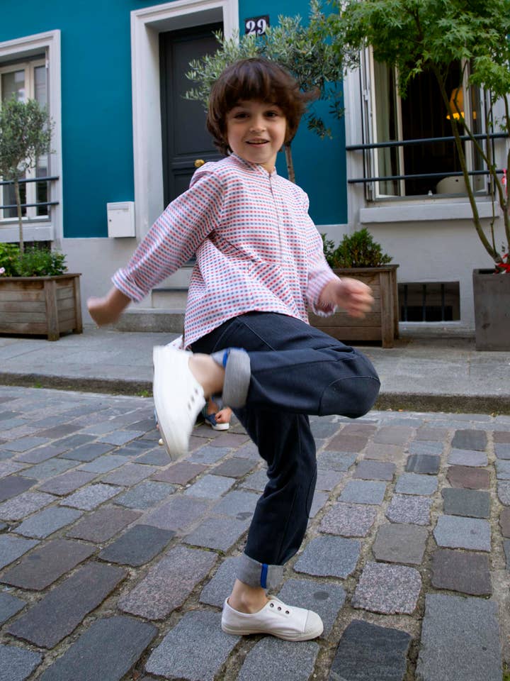 Jeans in denim organico Lulu in cotone per bambini unisex per la vendita all'ingrosso da parte di Bibi Tchok