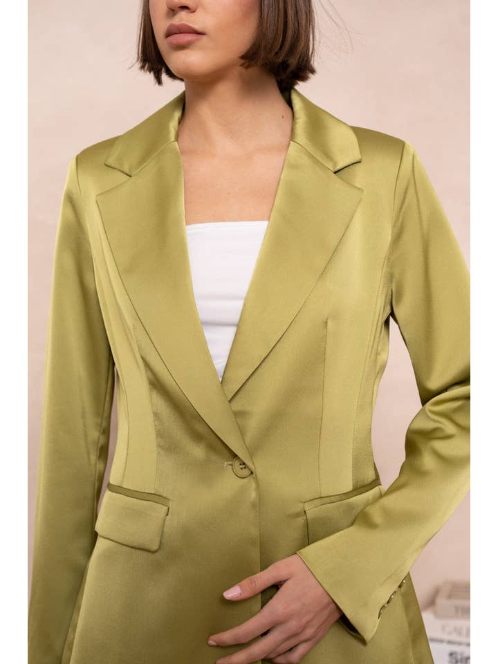 Attentif Paris - Vente Veste de tailleur – femme - Veste cintrée unie en satin18