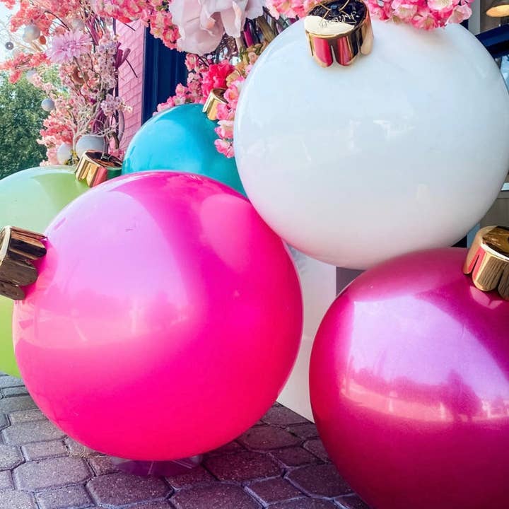 RACHEL GEORGE - Wholesale Ornament - Holiball Pink Inflatable Ornament - Medium 18”1