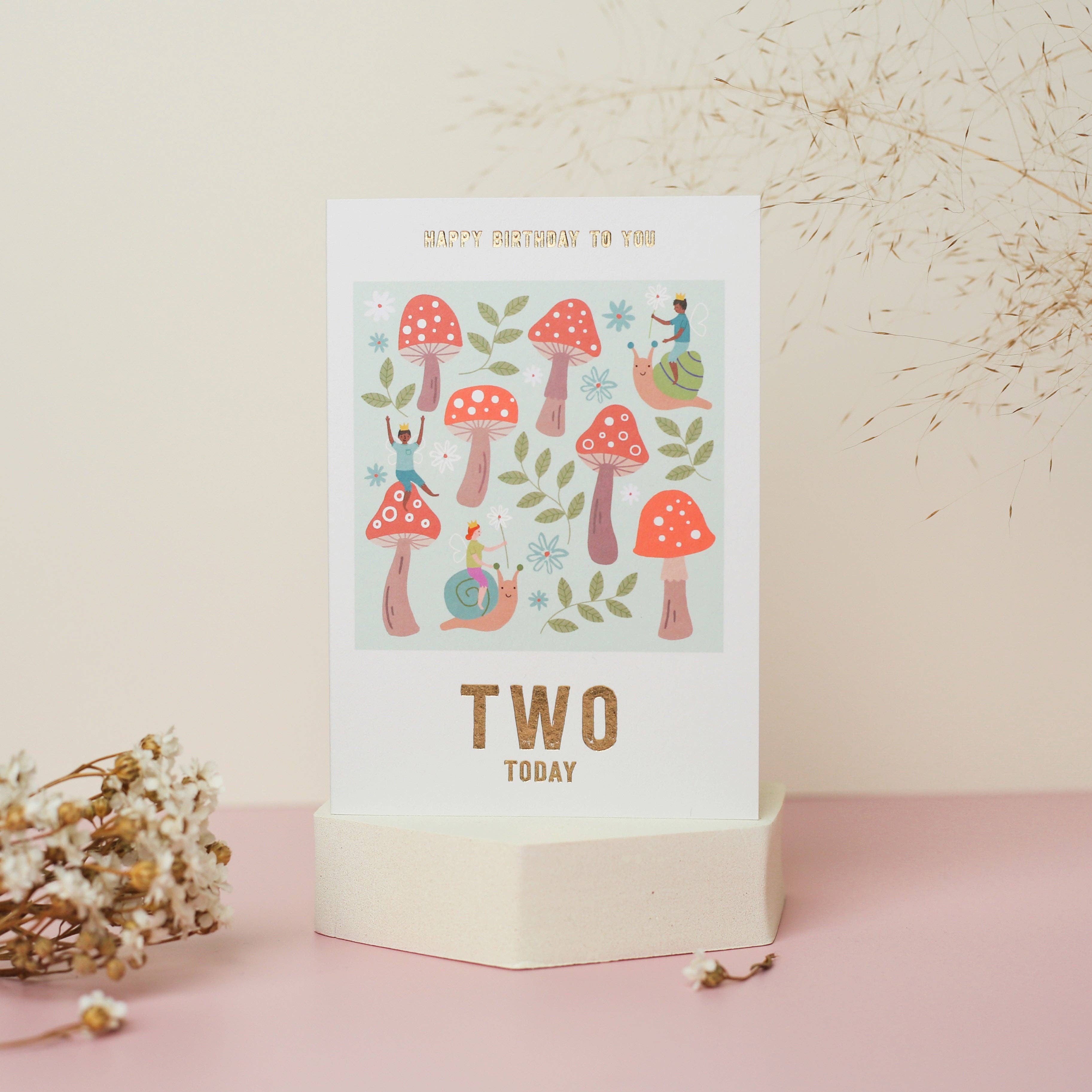 Mifkins - Wholesale Birthday Card - Woodland Antics Toadstool 2nd Birthday Card