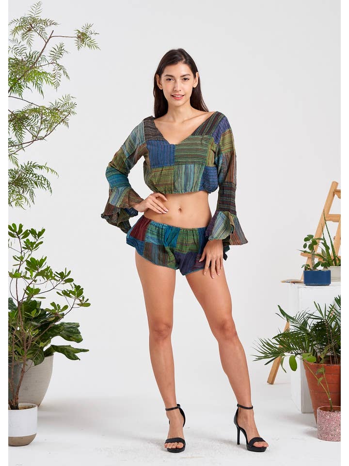 Kathmandu Imports - Wholesale Shorts - Women's - Multi-patch Booty Shorts
(KT-1420)5