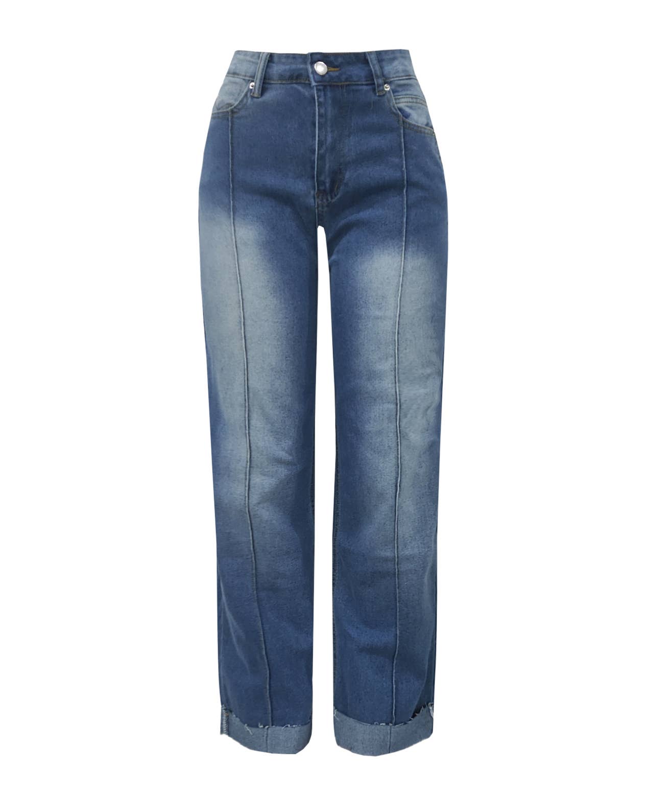 Blue Wild Western Cowboy 90‘S Inspired straight leg jeans for wholesale on Faire0