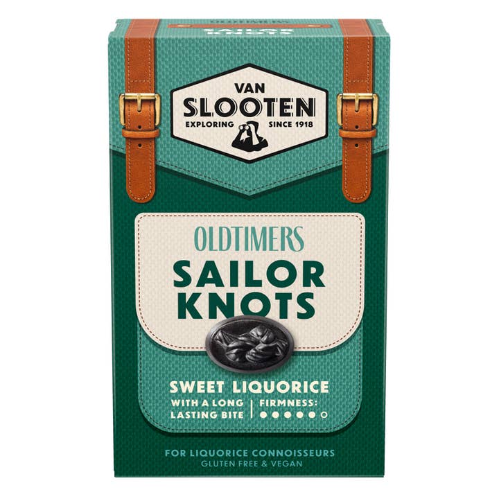 Van Slooten – wholesale Liquorice – Van Slooten Oldtimers Sailors knots Liquorice 235g x6