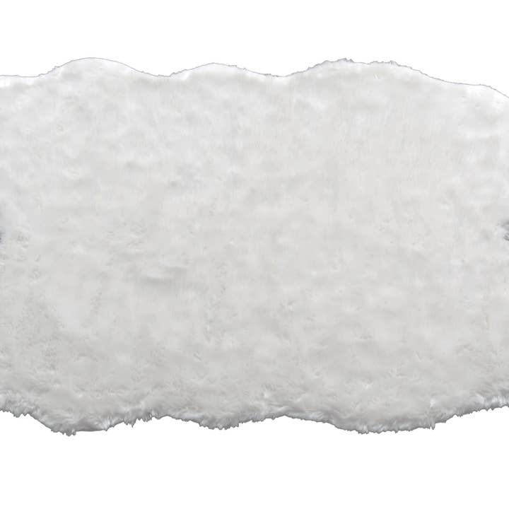Glamour Home - Wholesale Area Rug - Ailsa Faux Sheepskin Fur Area Rug Animal-hide Shape White3
