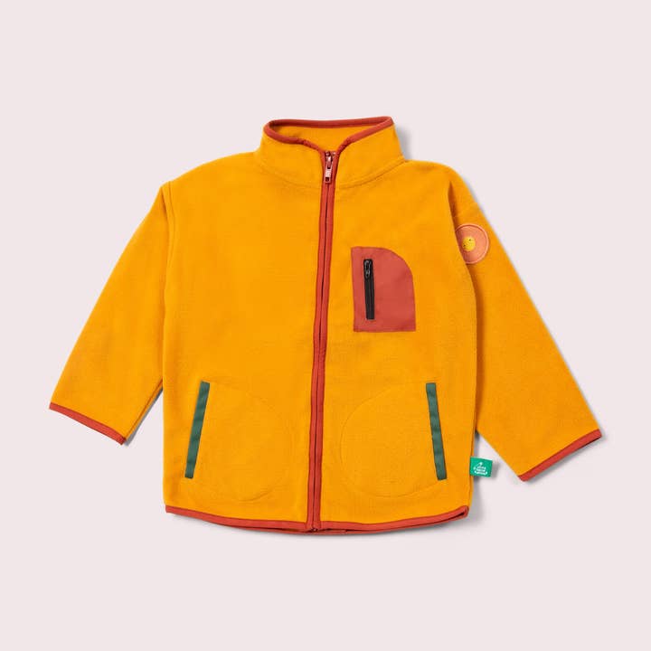 Gold Zip Up Recycled Polar Fleece Jacket for wholesale on Faire1
