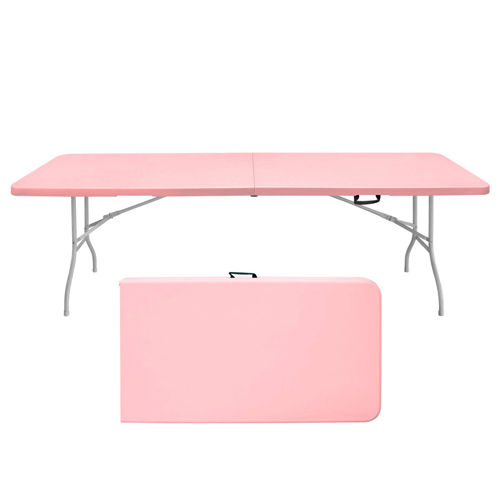 39F Inc. - Wholesale Patio Table - 8ft Pink Folding Plastic Table for Events and Outdoor Use0