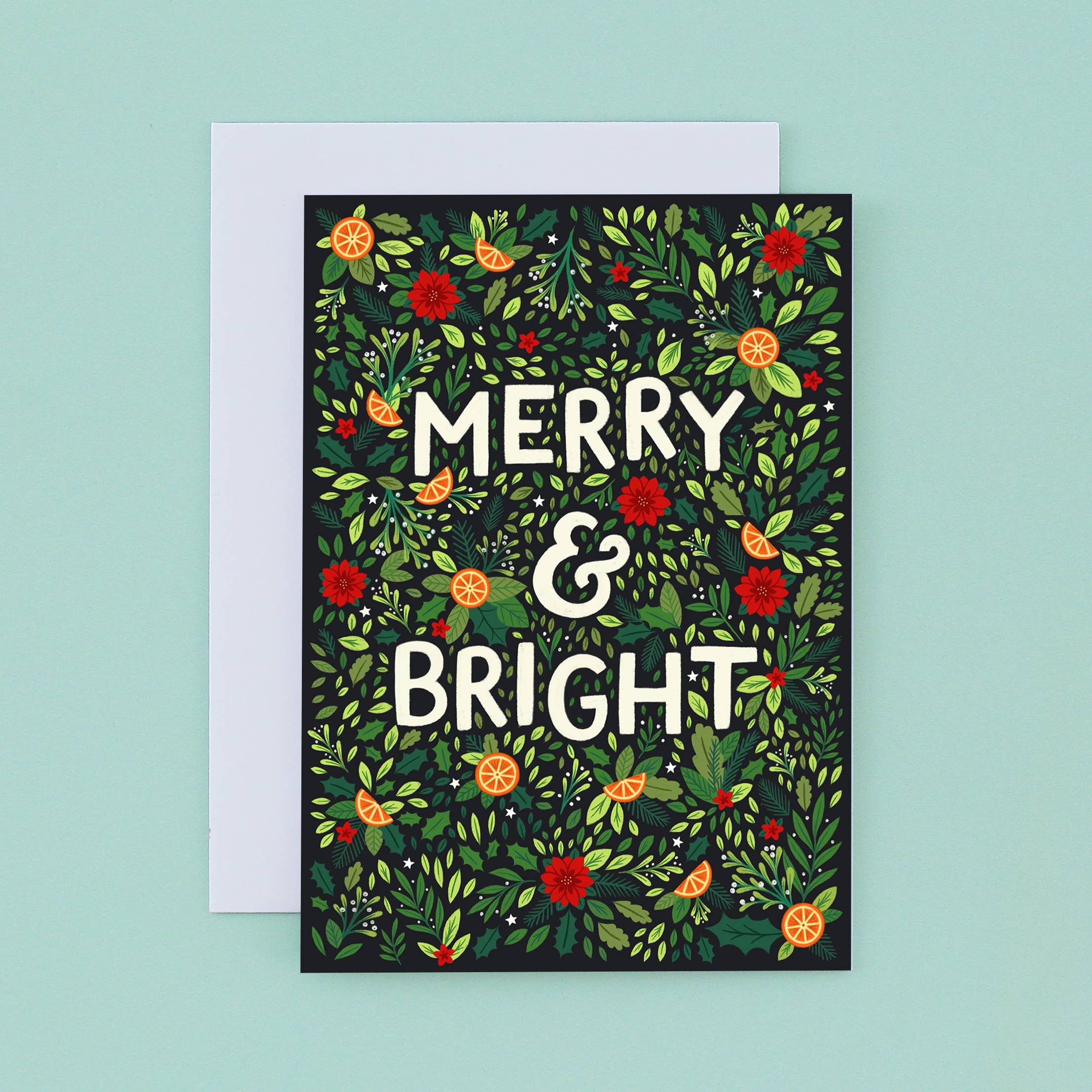 Pear Tree Press - Wholesale Christmas Card - General Merry & Bright Christmas Card - Bestseller (6 Cards)0