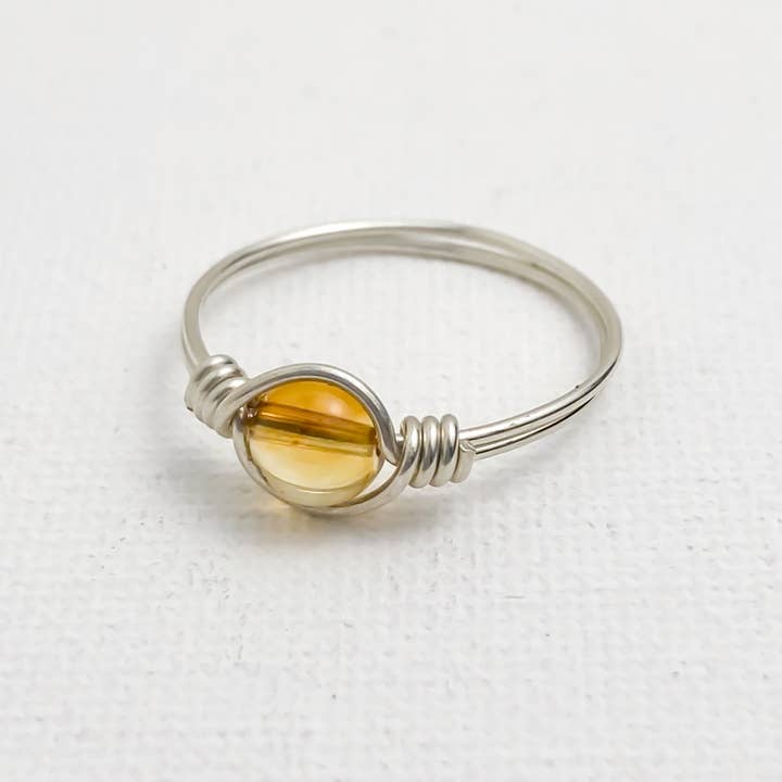 November Birthstone Ring in Genuine Citrine for wholesale by Isabella Jolie Jewelry